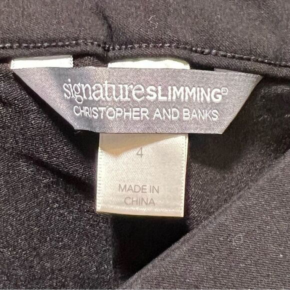 CHRISTOPHER & BANKS Signature Slimming Black Pull On Cropped Pants - Size 4 - Picture 5 of 7